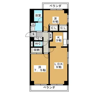 リーブ中野【2階】の間取り