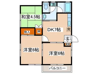 ボヌール湘南B【2階】の間取り