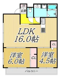 サニーフィールド武庫之荘【1階】の間取り