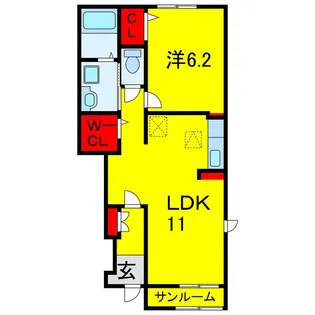 ルミエールA・B【1階】の間取り