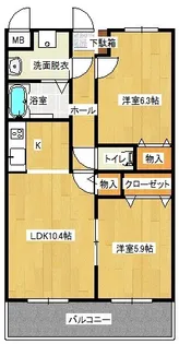 ユーミーライツェント【3階】の間取り