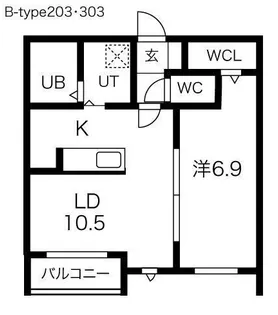 POEM千歳I ・II【3階】の間取り