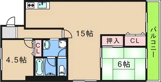 開成サンハイツ玉出【5階】の間取り