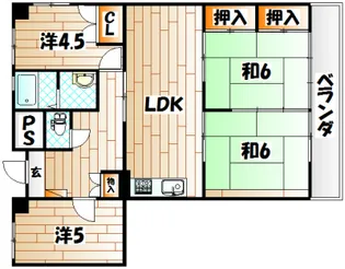 サンシティ金田 A【9階】の間取り
