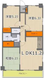 ヴィラフルリエ【5階】の間取り