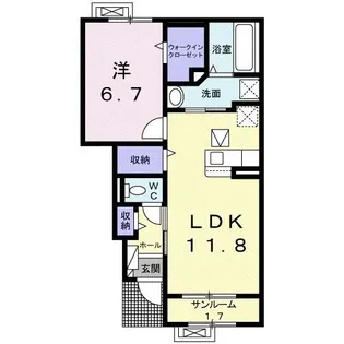 リリィブーケ【1階】の間取り