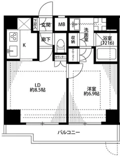 プレール・ドゥーク大森II【1階】の間取り