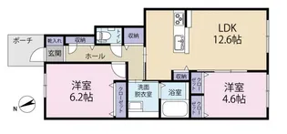 グレイスコート佐鳴台【1階】の間取り