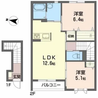 カサベルデM【2階】の間取り