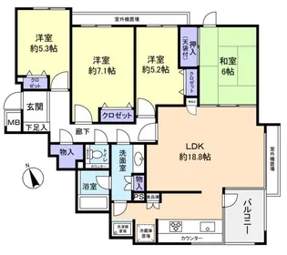 リーベスト勝田台 エルベールの街B棟【3階】の間取り