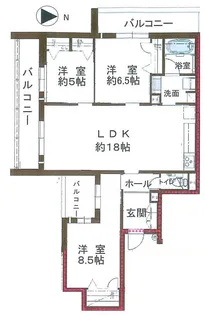 シャーメゾン晴明通【3階】の間取り
