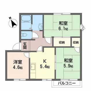 フレグランス妻鹿B棟【2階】の間取り