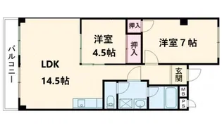 ハイツ桂B棟【2階】の間取り