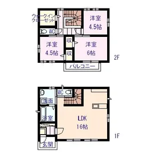 栃木県栃木市大宮町【一戸建】の間取り