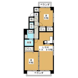 ラシィーヌ相田【2階】の間取り