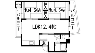 逆瀬川20号棟【5階】の間取り