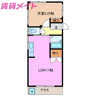 1LDKの間取り画像