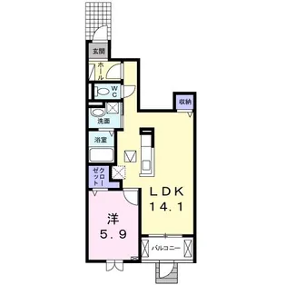 ラメール 富山【1階】の間取り