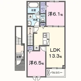 オーキッドテラスB棟【2階】の間取り