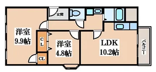 シャルル四条畷駅前【4階】の間取り