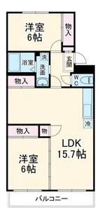 サンパークハイツ沼北E【1階】の間取り