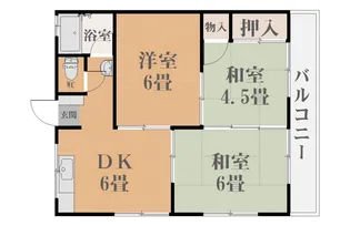 むらさきスカイコーポ【2階】の間取り
