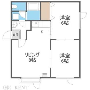 2LDKの間取り画像