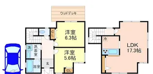 東京都世田谷区上用賀4【一戸建】の間取り