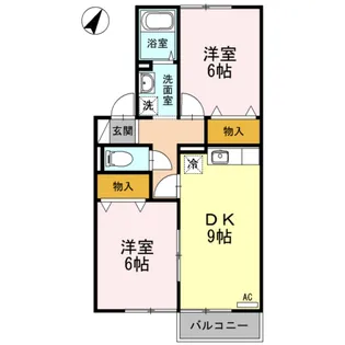 パーシモンフィールドB【2階】の間取り