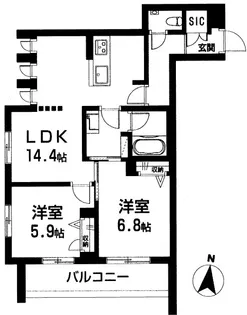 Blanc Noir【3階】の間取り