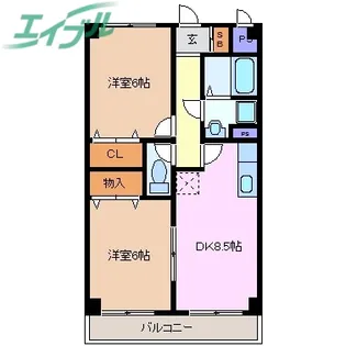 ルーブル後藤【3階】の間取り