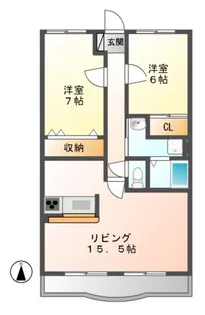 ハートフル春里【6階】の間取り