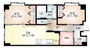 東京都足立区大谷田5【マンション】の間取り