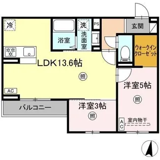 2LDKの間取り画像