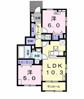 2LDKの間取り画像