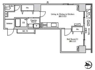 東京都港区芝浦4【マンション】の間取り