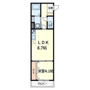 アート摂津富田【1階】の間取り