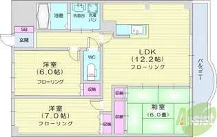 二日町島田ビル【6階】の間取り