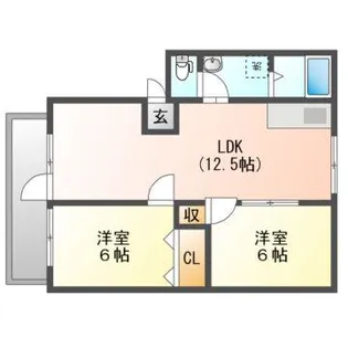 コーポ赤坂【2階】の間取り