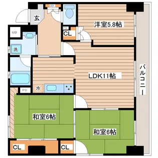 コーポ・ウィスタリアII【4階】の間取り