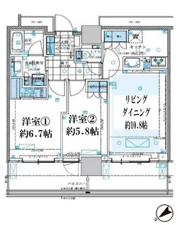 クラッシィタワー東中野【24階】の間取り