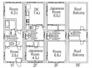 東京都江東区常盤1【一戸建】の間取り