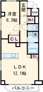 フィールズコート六町【1階】の間取り