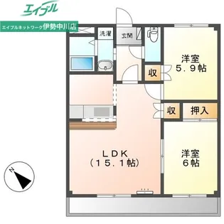 ヴィラNAKAGAWAII【2階】の間取り