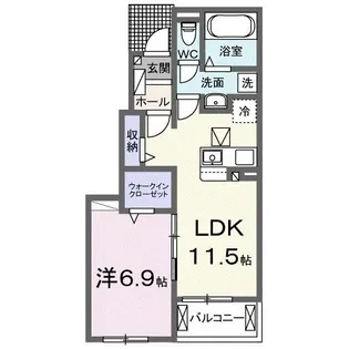プレミアム31番館【1階】の間取り