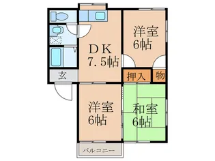 コーポ田園A【2階】の間取り