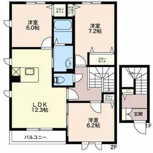 アトリエール A【2階】の間取り