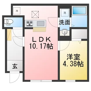 リーブルファイン小貝須【1階】の間取り