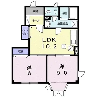 サクセス筑前 二番館【1階】の間取り