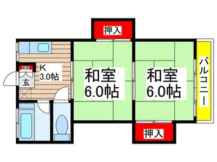 ハイツ大和田【2階】の間取り